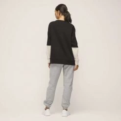 Lotto Panel Fleece Sweat Black & Nougat -women's clothing Sales 631259 C 1006 49 2