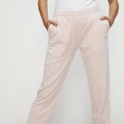 FILA Liv Velour Straight Leg Track Pant Pink