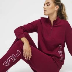 FILA Josie Quarter Zip Sweat Berry 7 FILA Josie Quarter Zip Sweat Berry -women's clothing Sales 631285 C 0651 02