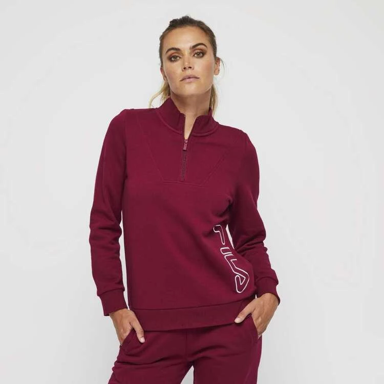FILA Josie Quarter Zip Sweat Berry 3 FILA Josie Quarter Zip Sweat Berry