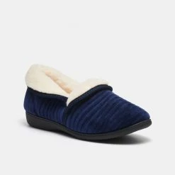 Grosby Camilla Fur Lined Slipper Blue -women's clothing Sales 631295 C 0400 00 2