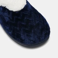 Grosby Invisible Eugenie 2 Fur Lined Slipper Navy