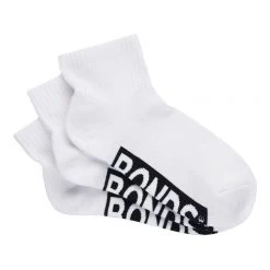 Bonds Logo Quarter Crew Sock 3 Pack Black