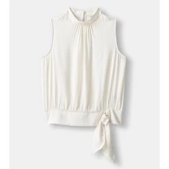 Jane Lamerton Tie Basque Top Almond
