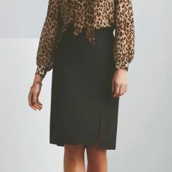Jane Lamerton Side Split Pencil Skirt Black