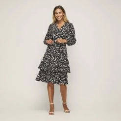 Jane Lamerton Embrace Wrap Dress Multicoloured Print -women's clothing Sales 631684 C 0964 40