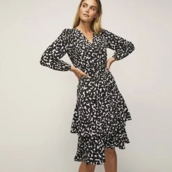 Jane Lamerton Embrace Wrap Dress Multicoloured Print -women's clothing Sales 631684 C 0964 40 5