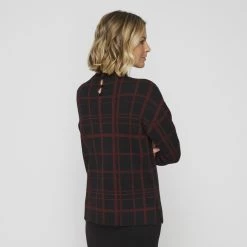 Jane Lamerton Funnel Neck Jumper Berry -women's clothing Sales 631686 C 0651 02 2