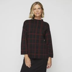 Jane Lamerton Funnel Neck Jumper Berry -women's clothing Sales 631686 C 0651 02