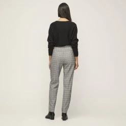 Jane Lamerton Contrast Houndstooth Pant Black & Ivory -women's clothing Sales 631692 C 1006 17 3