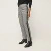 Jane Lamerton Contrast Houndstooth Pant Black & Ivory -women's clothing Sales 631692 C 1006 17 7