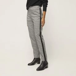 Jane Lamerton Contrast Houndstooth Pant Black & Ivory