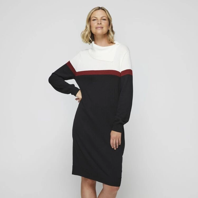 Jane Lamerton Spliced Neck Knit Dress Multicoloured 4 Jane Lamerton Spliced Neck Knit Dress Multicoloured - Image 2