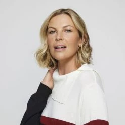 Jane Lamerton Spliced Neck Knit Dress Multicoloured