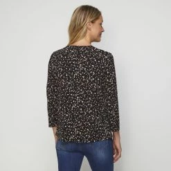 Savannah Zip Front Knit Top Spot Print -women's clothing Sales 631764 C 0967 33 2