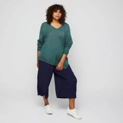 Khoko Plus Asymmetric Hem Knit Lagoon -women's clothing Sales 631780 C 0312 66