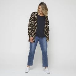 Khoko Plus Drape Cardigan Leopard -women's clothing Sales 631784 C 0963 42 2