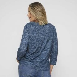 Khoko Plus Cowl Neck Knit Top Denim -women's clothing Sales 631785 C 1980 00 2