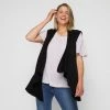 Khoko Plus Longline Sleeveless Cardi Black