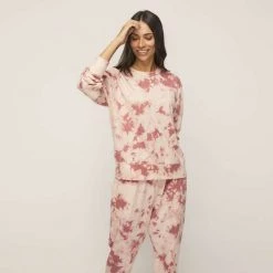 Anthology Tie Dye Crew Neck Sweat Shirt Pink & Multicoloured