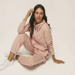 Anthology O Ring Zip Up Jumper Dust Pink -women's clothing Sales 631790 C 0680 52 3