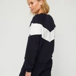 Anthology Spliced Raglan Sleeve Jumper Navy & White -women's clothing Sales 631794 C 1412 43 2