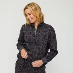Anthology 1/4 Zip Sweat Top Leopard 7 Anthology 1/4 Zip Sweat Top Leopard -women's clothing Sales 631800 C 0963 42