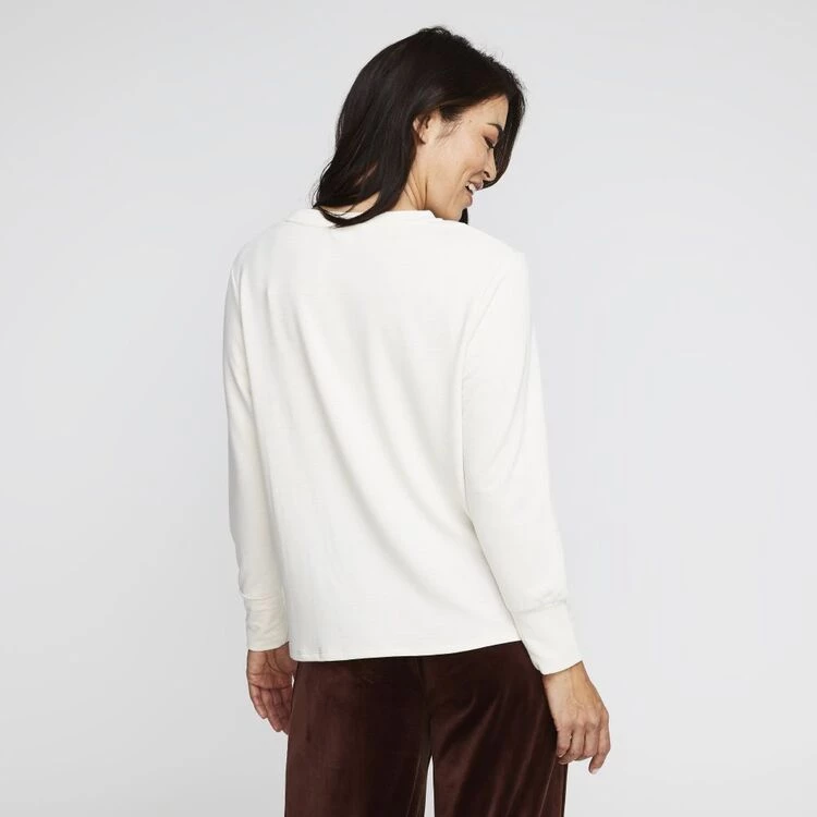 GR Giaan Rooney Knot Front Long Sleeve Top Almond 6 GR Giaan Rooney Knot Front Long Sleeve Top Almond - Image 4