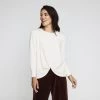 GR Giaan Rooney Knot Front Long Sleeve Top Almond