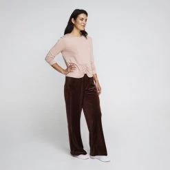 GR Giaan Rooney Rouched Drawstring Long Sleeve Top Dust Pink -women's clothing Sales 631805 C 0680 52 3