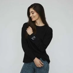 GR Giaan Rooney Slouch Logo Top Black -women's clothing Sales 631811 C 0001 00