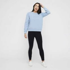 GR Giaan Rooney Gathered Sleeve Crew Neck Jumper Pale Blue