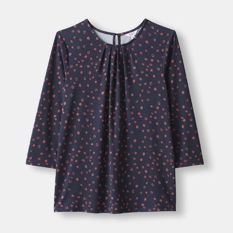 Khoko Smart 3/4 Sleeve Pleat Top Airforce 3 Khoko Smart 3/4 Sleeve Pleat Top Airforce