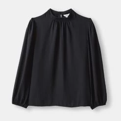 Khoko Smart Mock Neck Blouse Black
