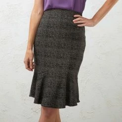 Khoko Smart Grey Check Skirt Multicoloured