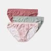 Underworks Organic Cotton Bikini 3 Pack Khaki -women's clothing Sales 632098 C 0312 62