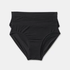 Underworks Bamboo Hi Cut 2 Pack Black