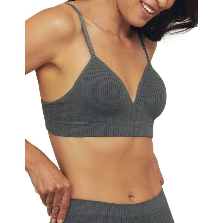 Ambra Organic Cotton Longline Bra Mineral Green 4 Ambra Organic Cotton Longline Bra Mineral Green - Image 2