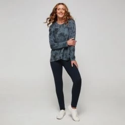 Savannah Brushed Overlay Top Charcoal -women's clothing Sales 632992 C 0010 00