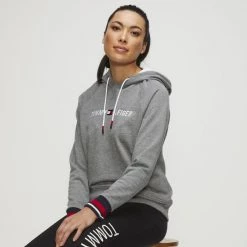 Tommy Hilfiger Terry Hoodie Ash -women's clothing Sales 633003 C 0030 12