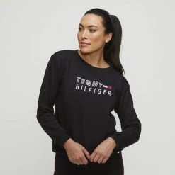 Tommy Hilfiger Colour Block SS Logo Fleece Black -women's clothing Sales 633007 C 0001 00