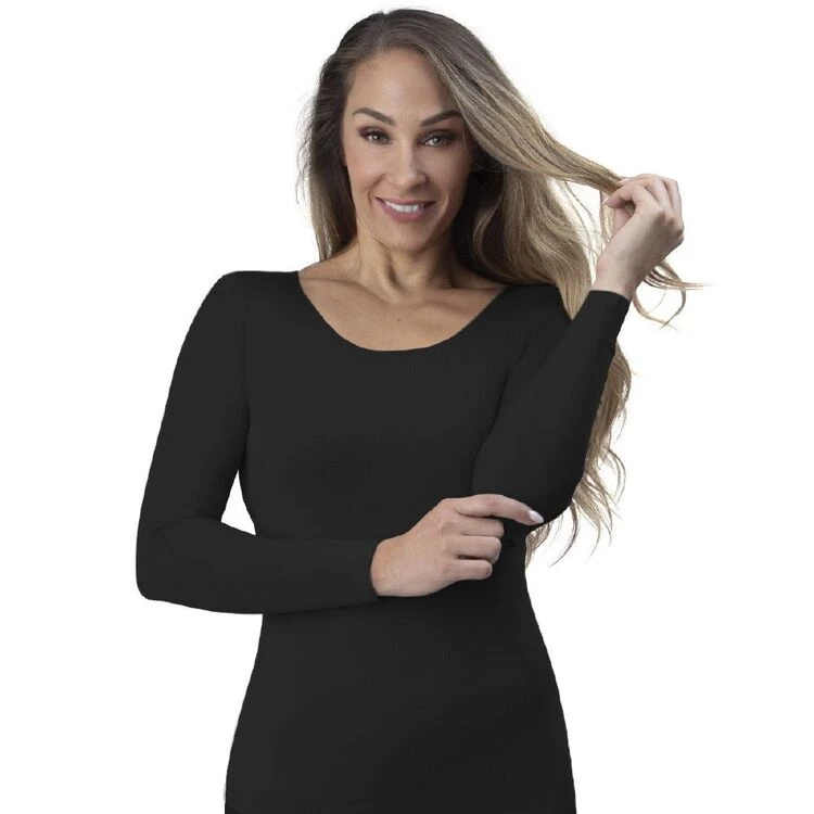 Underworks Ladies Single Invisible Long Sleeve Thermal Top Black 3 Underworks Ladies Single Invisible Long Sleeve Thermal Top Black