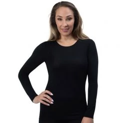 Underworks Ladies Long Sleeve Heat Retention Thermal Top Black