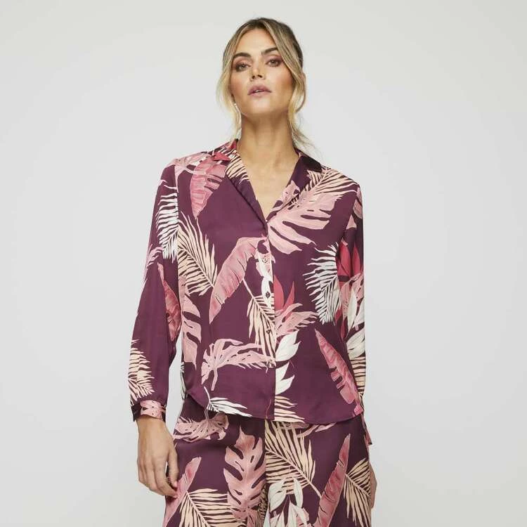 JB Jayson Brunsdon Print Palm Shirt Palmarosa 4 JB Jayson Brunsdon Print Palm Shirt Palmarosa - Image 2