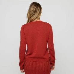 JB Jayson Brunsdon Jayson Brunsdon Criss Cross Knit Brick -women's clothing Sales 634843 C 0610 19 2