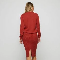 JB Jayson Brunsdon Jayson Brunsdon Criss Cross Skirt Brick -women's clothing Sales 634844 C 0610 19 2