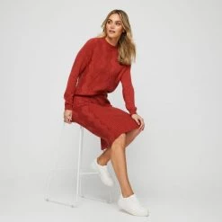 JB Jayson Brunsdon Jayson Brunsdon Criss Cross Skirt Brick -women's clothing Sales 634844 C 0610 19