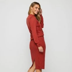 JB Jayson Brunsdon Jayson Brunsdon Criss Cross Skirt Brick