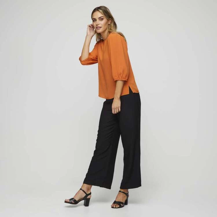 JB Jayson Brunsdon Gather Sleeve Top Tangerine 5 JB Jayson Brunsdon Gather Sleeve Top Tangerine - Image 3