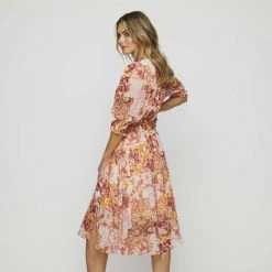 JB Jayson Brunsdon Wrap Front Midi Dress Sunset -women's clothing Sales 634848 C 0810 49 2